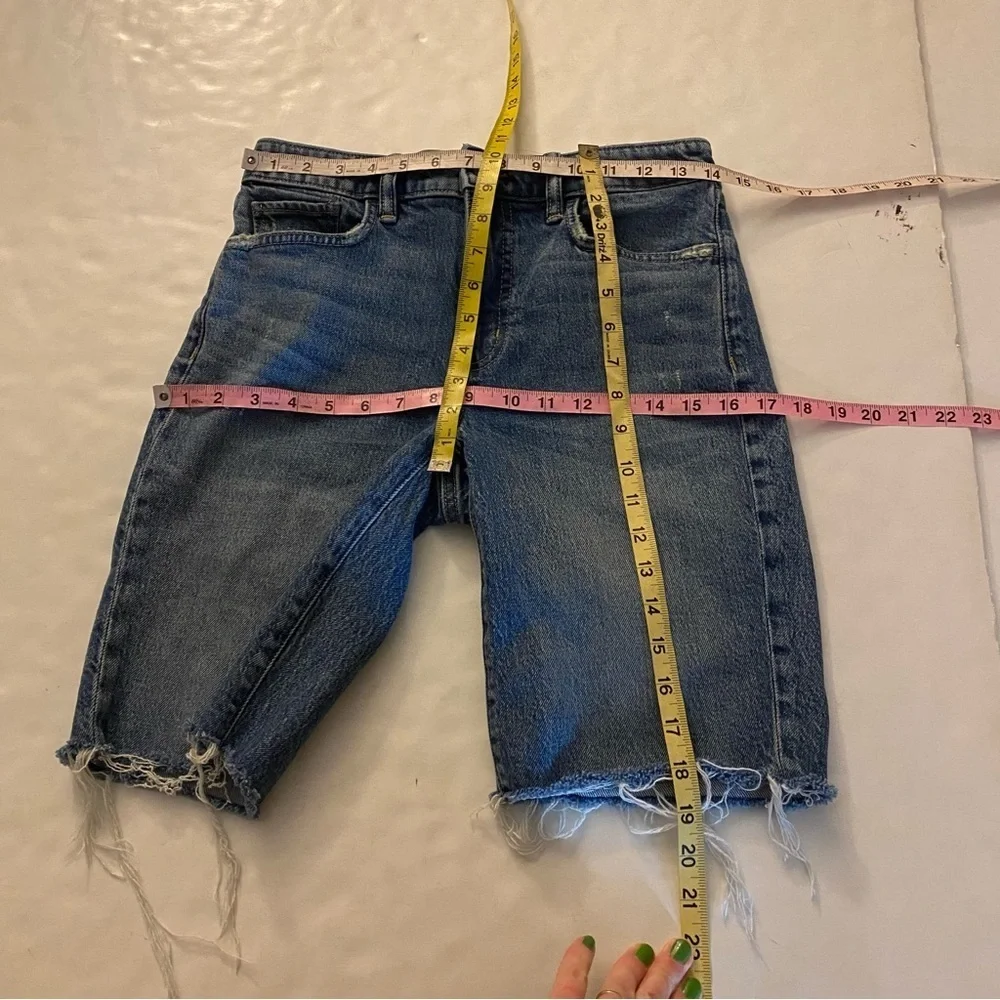 Ralph Lauren Cut Off Jean Shorts Womens Size 2 XS Blue Long Frayed